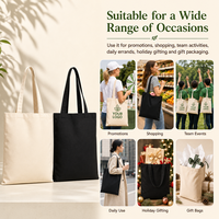 Sac fourre-tout en toile moyen personnalisé avec logo, écologique, réutilisable, simple, pour les trajets quotidiens et les voyages