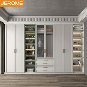 Cabina Armadio su Misura di Lusso Stile Francese JEROME per Camera da Letto, Casa e <span class=keywords><strong>Hotel</strong></span>, Colore <span class=keywords><strong>Bianco</strong></span> - Product Image 1