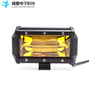 ไฟส่องสว่างออฟโรด 72w สีขาวเหลือง ไฟ LED สำหรับทำงาน แบบสองแถว สำหรับติดตั้งบนหลังคารถ เสา A กันชน ระดับกันน้ำ IP65 อลูมิเนียมอัลลอย ใช้ไฟ DC - Product Image 3