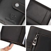 Dompet Pria PU dengan Pola Tas Modern Eropa Polyester, RFID -up, Tempat Kartu Kredit, Kartu ID Logam Custom, Tempat Kartu Otomatis, Kancing