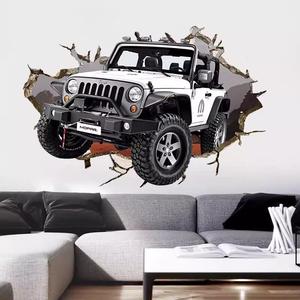 Papier peint mural 3D effet mur brisé Orange G63 SUV tout-terrain, personnalisé pour chambre <span class=keywords><strong>de</strong></span> garçons, adolescents, décoration <span class=keywords><strong>de</strong></span> garage ou <span class=keywords><strong>de</strong></span> man cave - Product Image 3