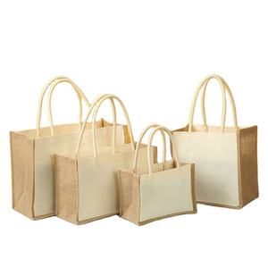 Doğal çevre dostu jüt olmayan dokuma hediye keseleri baskılı Logo el alışveriş reklam çanta özelleştirilmiş renk - Product Image 1