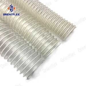 Steel Wire Reinforced PVC Chemical Resistant Industrial Vacuum Clear Flexible Duct Hose
