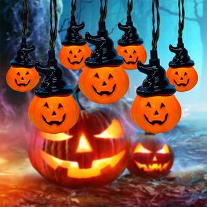 Mini guirlandes lumineuses LED en forme de citrouille, décorations pour Halloween, Pâques, la Fête de l'Indépendance, accessoires de festival d'intérieur avec fantômes et crânes - Product Image 1