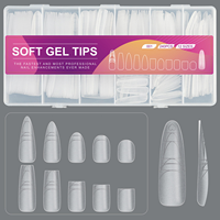 Lot de 240 faux ongles en acrylique, style stiletto, couvrance totale, motif carré, en ABS