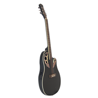 Gitar Akustik Kayu Basswood Matte Hitam Tahan Lama untuk Pertunjukan Busking Jalanan dan Luar Ruangan