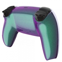 Coques personnalisées en gros pour manettes PS5, finition brillante, vert caméléon, dos violet