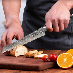 Juego de Cuchillos de Cocina Estilo Japonés HOMEFUL Profesional de 5 Piezas, Hojas de Acero Damasco de 67 Capas, Mangos de Madera Pakka, Cuchillo de Chef - Product Image 6