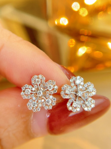 Xinfly - Pendientes de Oro Puro de 18K Au750 con Diamantes Naturales de 0.44 Quilates para Mujer, Joyería Fina para Uso Diario - Product Image 6