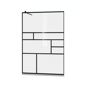 Paroi de douche Walk-in en verre ESG transparent 45,3 x 76,8 pouces avec cadre, design minimaliste pour salle de douche, modèle D0100H74DX2 - Product Image 1