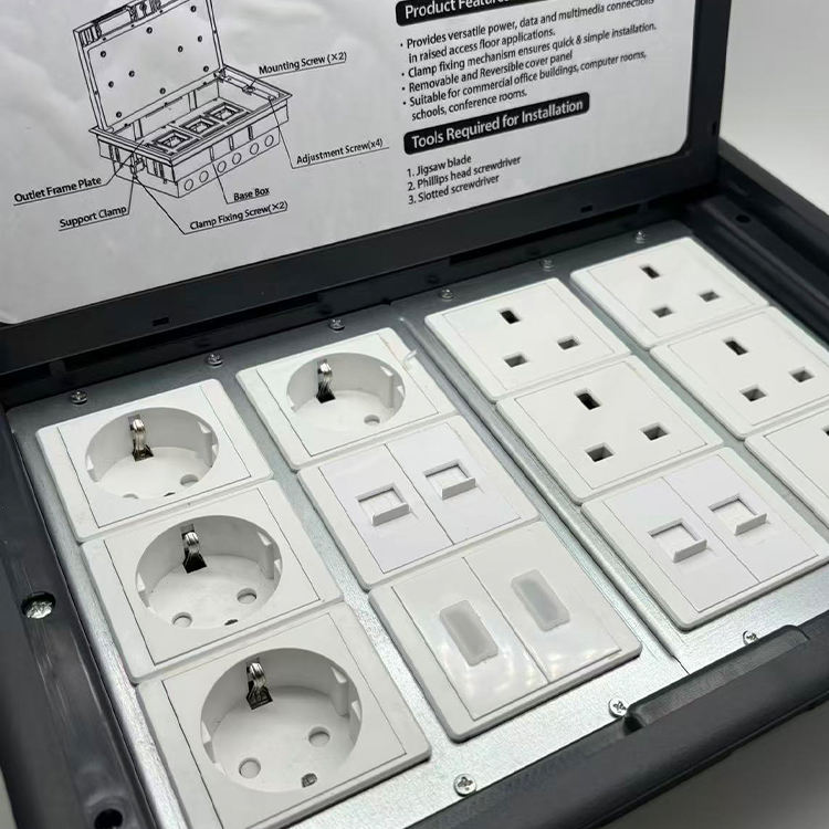 VNX Fashionable Drawer-style Hidden or up with Household USB/UK/EU Standard Socket Waterproof Material Floor Socket Box
