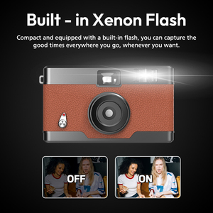 <span class=keywords><strong>Appareil</strong></span> <span class=keywords><strong>photo</strong></span> numérique compact sans écran de style film vintage 13MP en cuir PU personnalisable avec flash au xénon - Product Image 4