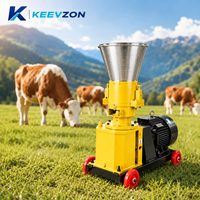 Machine à granulés d'aliments pour animaux, portable, à corps métallique, à entraînement électrique, pour l'alimentation du bétail (grains et herbe), facile à utiliser et peu encombrante, idéale pour les fermes.