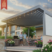 Abri de jardin de luxe pour espaces extérieurs commerciaux, villa, pergola, auvent, véranda, restaurant, café, cour, résistant à la pluie