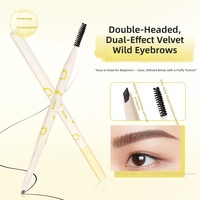 Crayon à sourcils double tête ultra fin et doux, certifié Halal BPOM, végétalien, avec brosse, waterproof, longue tenue, marque privée, vente en gros