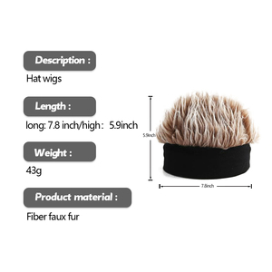 Venta al por mayor Retro Punk Mujeres Hombres Spiked <span class=keywords><strong>Peluca</strong></span> de pelo corto Colorido Sin borde de punto Beanie Hair Hat <span class=keywords><strong>Peluca</strong></span> - Product Image 2
