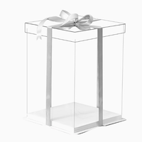 Boîte à gâteau carrée en plastique transparent jetable personnalisée pour l'emballage de bonbons et de nourriture d'anniversaire - Recyclable