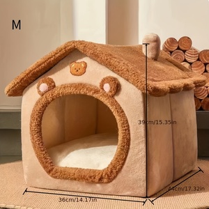 Opvouwbare hondenbench, hondenmand, matras voor kleine en middelgrote honden en katten, warme winterkattenmand, nest, mand, huisdieren, puppyhol, bank, huisdierproducten - Product Image 4