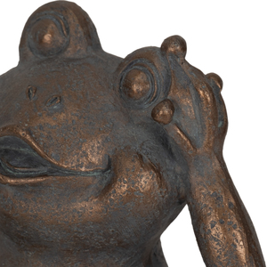 Statua di Rana Solare in Resina con Globo in Vetro Craquelé per Decorazioni da Giardino Esterne - Product Image 6