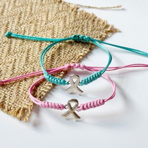 ริบบิ้นผูกเพชรแบบผูกโบว์เชือกป้องกันการดูแลหน้าอกของผู้หญิงสร้อยข้อมือส่งเสริมสุขภาพ - Product Image 4