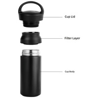 Bouteille isotherme Kinto de style japonais 500 ml avec poignée de transport, infuseur à thé anti-fuite, tasse à café – Meilleure vente