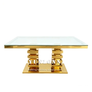 Vàng sang trọng thép không gỉ Wedding Bridal bảng bên bảng tiếp nhận VIP bàn ăn Bộ cho tổ chức sự kiện - Product Image 2