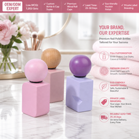 Tapas de Madera Sólida Premium Personalizadas para Botellas de Esmalte de Uñas, Envases Cosméticos de Vidrio Vacíos con Barniz Ecológico