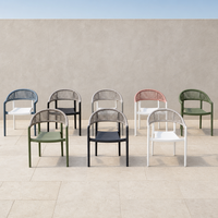 Chaise de salle à manger d'extérieur en corde tressée empilable pour terrasse, hôtel, cour et projets hôteliers – Vente en gros