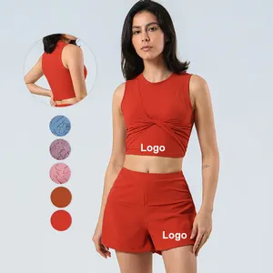 YIYI New Design Summer Ribbed Lulu Comfortable Sports Suits Print Quick Dry Breathable Gym Fitness Sets Sublimation Yoga Sets