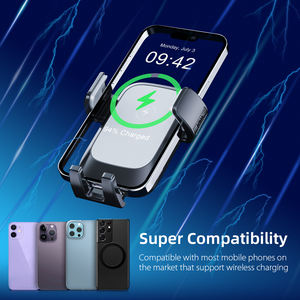 Meilleur support de téléphone de <span class=keywords><strong>voiture</strong></span> 15w, support de tableau de bord, <span class=keywords><strong>chargeur</strong></span> de <span class=keywords><strong>voiture</strong></span> sans fil, charge rapide, support de téléphone pour <span class=keywords><strong>voiture</strong></span> avec charge sans fil - Product Image 4