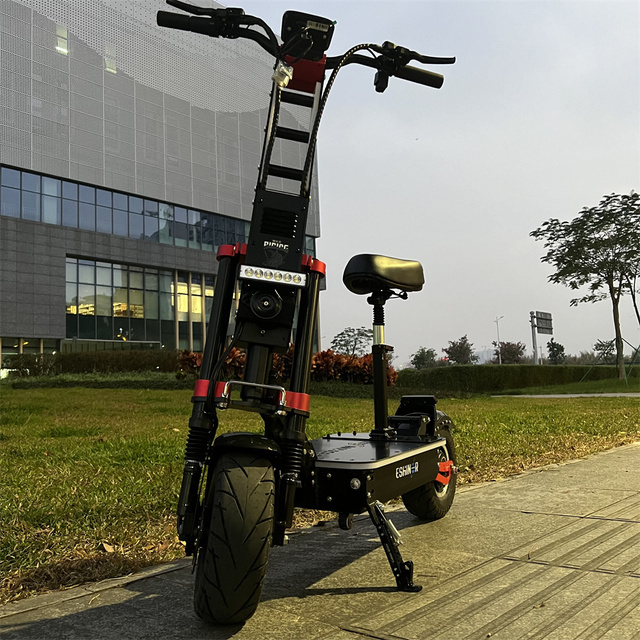 Hot Selling R8 72V Dual Motor 13inch Road Tire Folding 30-100ah Battery Electric Scooter with NFC Card and Colorful LED Lights