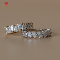 Vente en gros de bagues d'éternité personnalisées en or blanc jaune 10 carats certifiées GRA 14 carats 18 carats D VVS Moissanite pour femmes et hommes