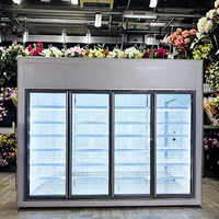 Réfrigérateur de présentation de supermarché Jingu 2025, chambre froide avec porte vitrée pour fleurs et plantes