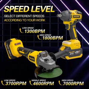 20V không dây khoan Combo kit khoan điều khiển và Máy mài góc 2.0Ah pin và nhanh chóng sạc 2 trong 1 công cụ điện thiết lập - Product Image 2