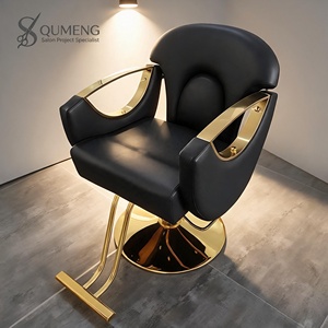 Nouveau fauteuil de barbier moderne en cuir synthétique, design contemporain, pompe hydraulique, hauteur réglable, rotation à 360 degrés - Product Image 1
