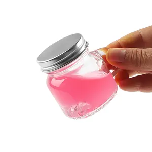 70Ml Shot Mini Mok Siroop Honing Jam Snoep Kleine Mason Jar Glas Met Handvat