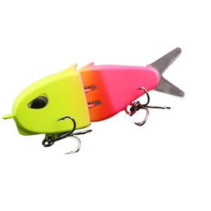 Señuelo de Silicona Multiarticulado de 60mm, Colorido, con Doble Anzuelo, Hundimiento Lento, Cebo Biónico para Bagre, Pescado Gato y Culter - Product Image 1