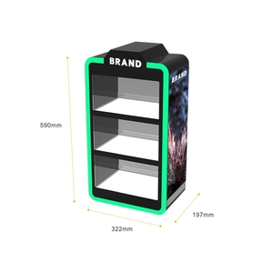 APEX โรงงานที่กําหนดเองที่มีสีสัน LED อะคริลิคชั้นวางจอแสดงผลเคาน์เตอร์ด้านบนร้านขายควันจอแสดงผล 3 ชั้นขาตั้งจอแสดงผลอะคริลิค