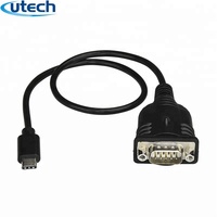 Cable Convertidor Serial Tipo-C a DB9 de Alta Calidad con Blindaje Trenzado y Revestimiento de PVC para Señal RS232 y Uso Informático