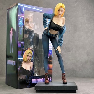 FD124 ตุ๊กตาอนิเมะสาวน้อย ฟิกเกอร์ตัวละครแอนดรอยด์ <span class=keywords><strong>18</strong></span> ขนาด 32 ซม. ชุดยีนส์ โมเดลพีวีซี ของตกแต่งตั้งโต๊ะ - Product Image 3