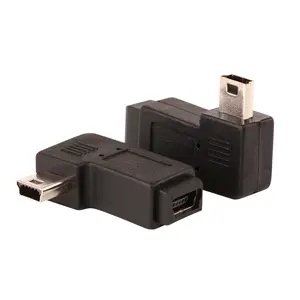 Adaptor USB Mini Sudut 90 Derajat, Adaptor Ekstensi Pria Ke Wanita 5Pin