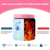 Aohea Récipient de conservation réutilisable en acier inoxydable 500 304 ml pour aliments Conservation de la chaleur Conservation du froid Soupe Jat
