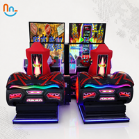 Simulateur de course automobile pour enfants à 4 écrans Joy2fun, fonctionnant avec des jetons, avec station de jeu pour deux joueurs en anglais, pour parcs d'attractions