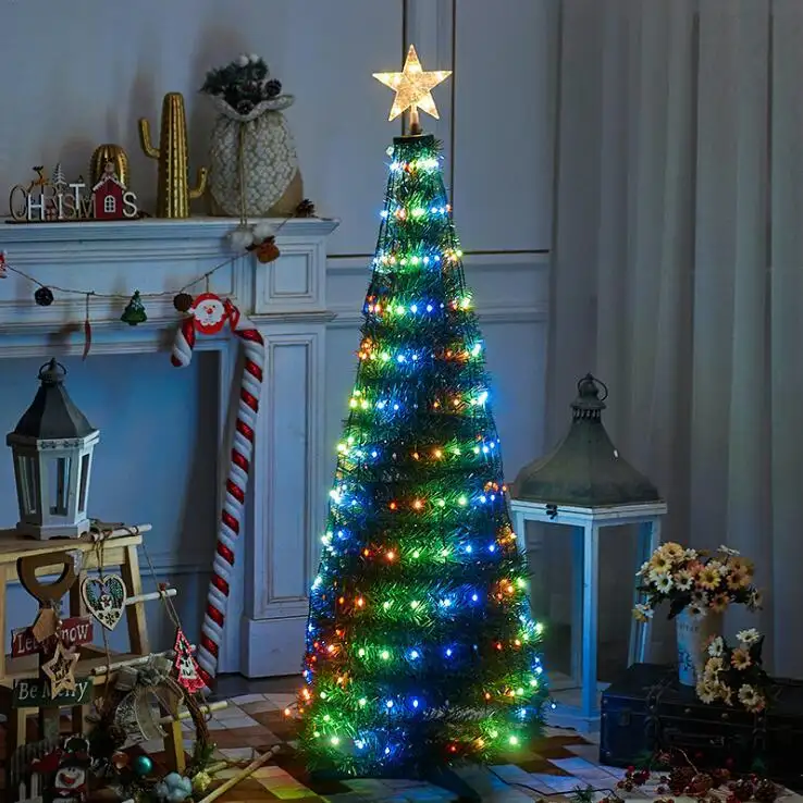 APPDIYサンタクリスマスOEMLed点滅クリスマスツリーリモコンカラフルなUSBストリングライトクリスマスのためのかなり軽い木