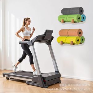 Wooden Yoga Mat Wall <b>Shelf</b> Wall Mounted Storage <b>Rack</b> For Yoga Equipment Lacquered Finish Punch Free Design - Product Image 5