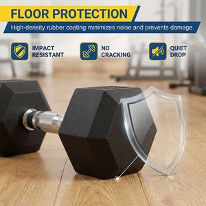 VIGFIT – Vente en gros usine d'haltères hexagonales en caoutchouc pour salle de sport, ensemble d'haltères hexagonales en LB, achetez en ligne pour studio de fitness/club d'entraînement - Product Image 4