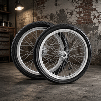 Jeu de roues Supermoto en aluminium CNC de 17 pouces pour pneus de rue Surron LBX 70/90-17 et 90/80-17, kit haute performance argenté