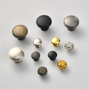 Retro Minimalist Round Cabinet <b>Knob</b> Zinc Alloy Single Hole <b>Drawer</b> Handle Durable Furniture Hardware - Product Image 2