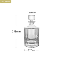Ensemble de carafes transparentes en gros pour bourbon, whisky, vodka, 750 ml, carafe en verre cristal de luxe avec logo personnalisé