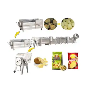 Máquina freidora de patatas fritas con cinta transportadora, equipo de fabricación de patatas fritas, fabricación de patatas fritas pequeñas